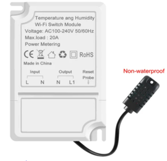 Temperature and Humidity Wi-Fi Switch Module with powering